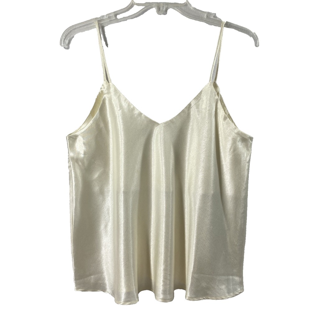 Magnolia Boutique Satin Camisole Top Womens Medium Cream Blouse‎ Fairy Festival